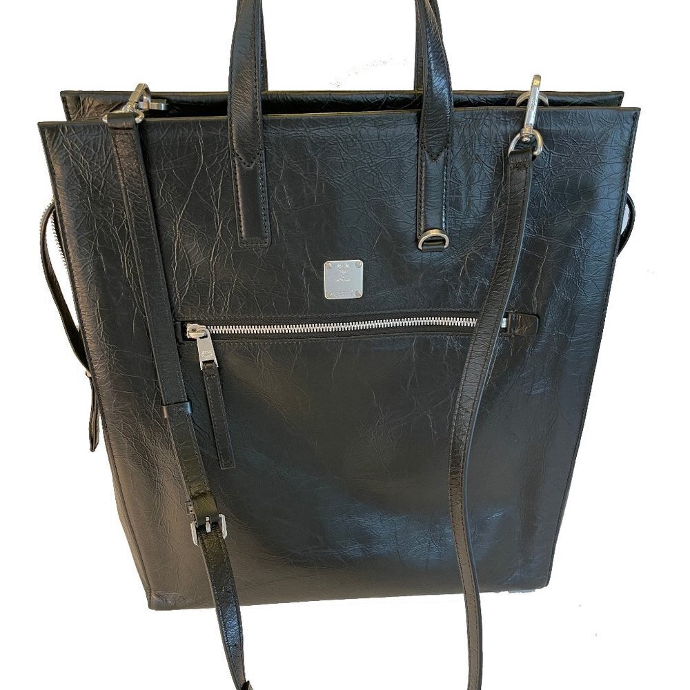 MCM‎ Klassik Tote in Crushed Black Leather - Picture 2 of 10